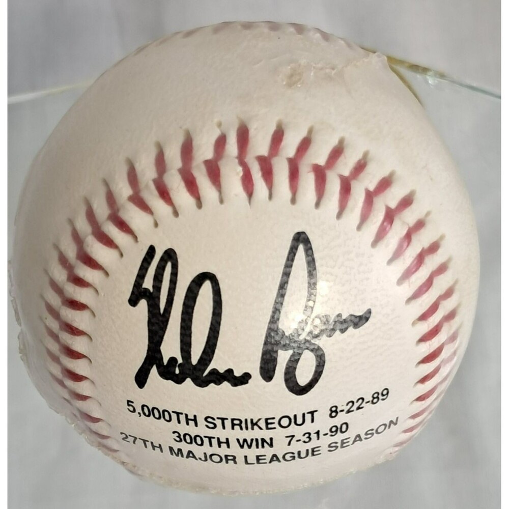 Vintage Nolan Ryan Texas Rangers Official Program and 300 Win Replica Ball Set - Picture 10 of 16